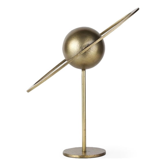 Pemberly Row Contemporary 15Lx7Wx16H Gold Metal Solar System Ornament