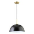 thumbnail image 1 of Pemberly Row Contemporary 16" Matte Black/Brushed Brass Metal Pendant, 1 of 8