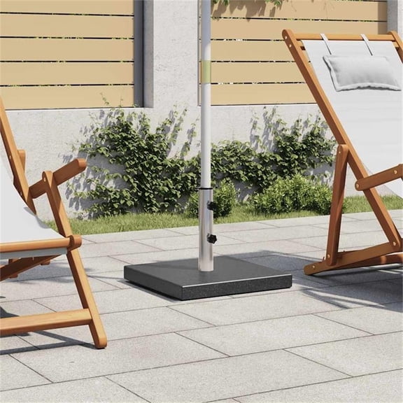 Pemberly Row Contemporary 17.7" x 17.7" Granite Parasol Base in Black