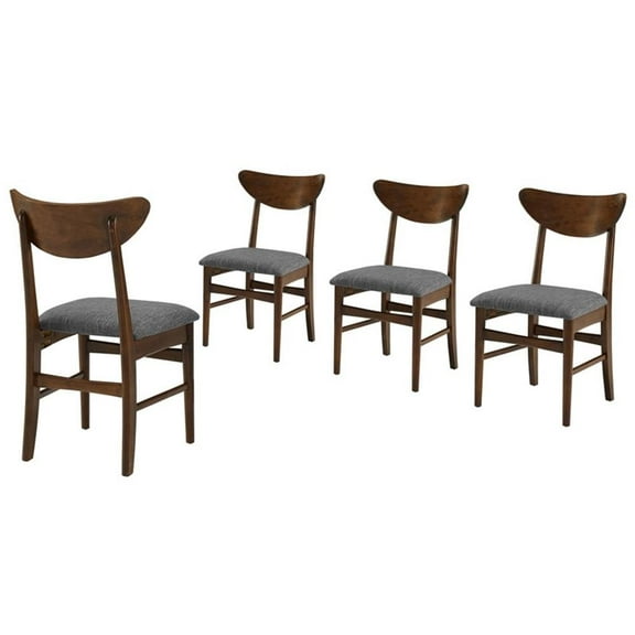 Pemberly Row Contemporary 18.5" Wood Dining Chair in Mahogany (Set of 4)