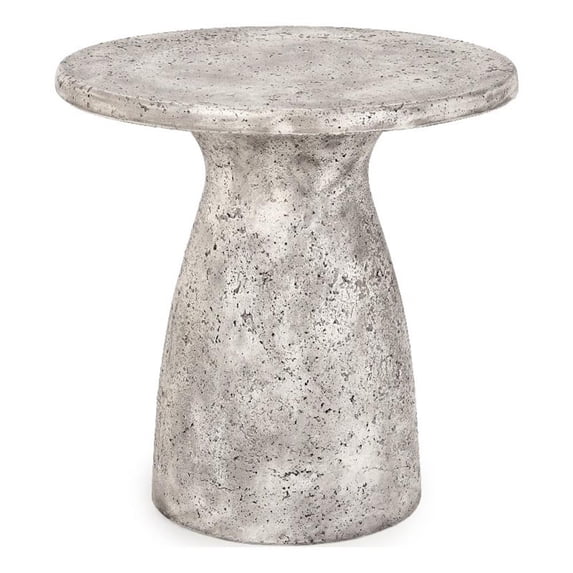 Pemberly Row Contemporary 18" Outdoor Accent Table Light Gray