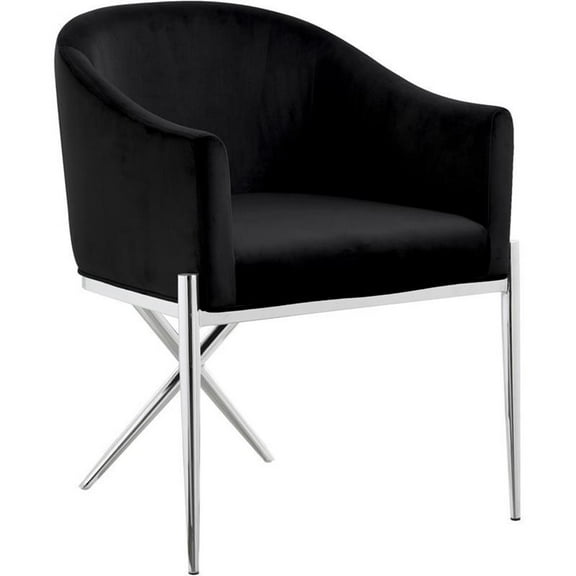 Pemberly Row Contemporary 19.5"H Upholstered Velvet Dining Chair in Black