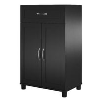 Pemberly Row Contemporary 2 Door/1 Drawer Base Cabinet in Black