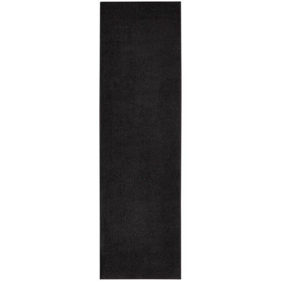 Pemberly Row Contemporary 2' x 6' Black Outdoor Indoor/Outdoor Rug