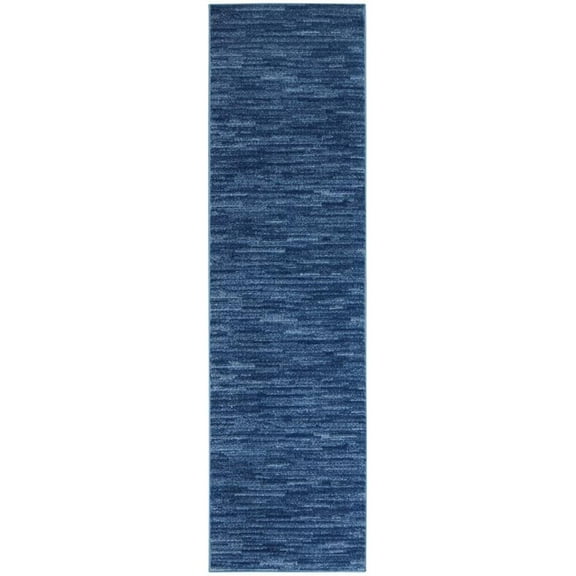 Pemberly Row Contemporary 2' x 6' Navy Blue Outdoor Indoor/Outdoor Rug