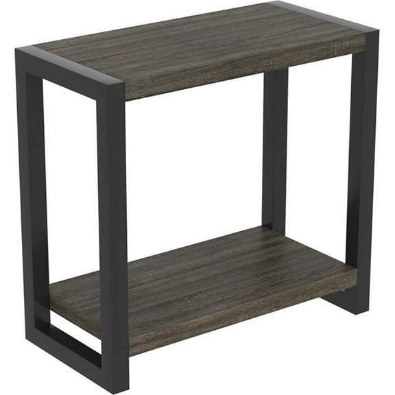 Pemberly Row Contemporary 23"L 1-Shelf Accent Table in Dark Gray