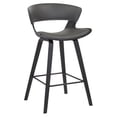 thumbnail image 1 of Pemberly Row Contemporary 26" Wood Counter Stool in Gray/Black, 1 of 6