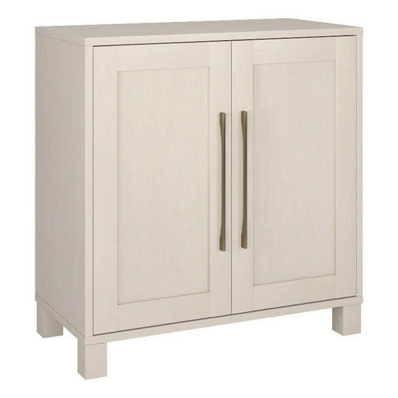 Pemberly Row Contemporary 28" Alder White MDF Accent Cabinet