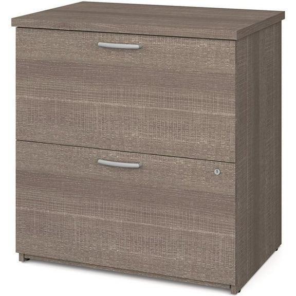 Pemberly Row Contemporary 29" Lateral File Cabinet in Bark Gray