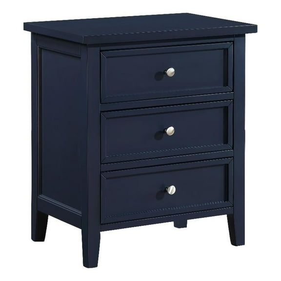 Pemberly Row Contemporary 3-drawer Midnight Blue Wood Nightstand