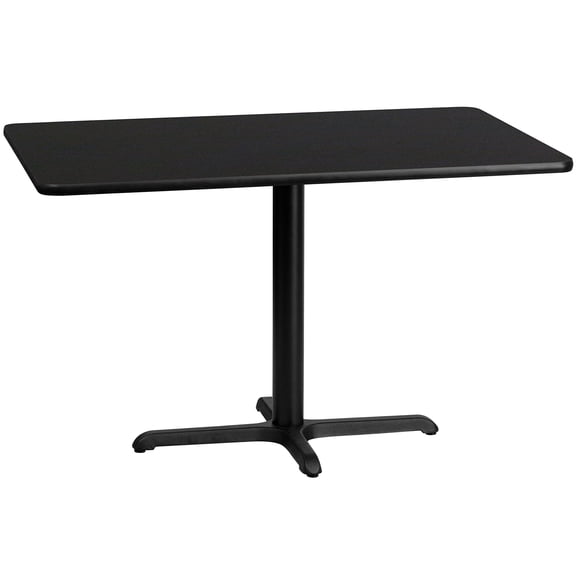 Pemberly Row Contemporary 30X48 Laminate Table-X-Base In Black
