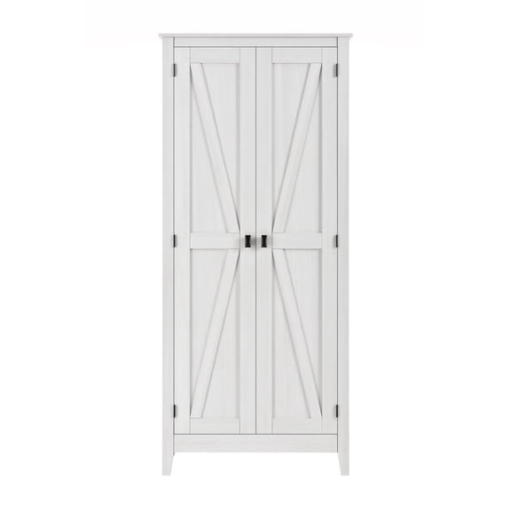 Pemberly Row Contemporary 31.5" Wide Storage Cabinet in Ivory Pine