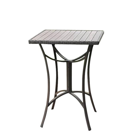 Pemberly Row Contemporary 32" Patio Pub Table in Antique Black