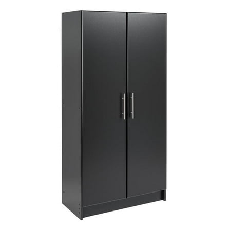 Pemberly Row Contemporary 32" Storage Cabinet in Black Finish