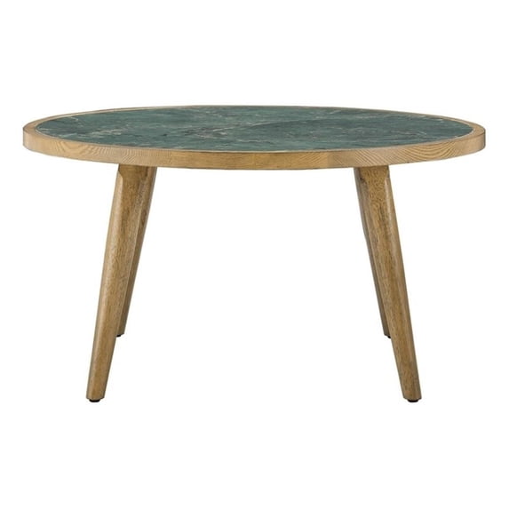 Pemberly Row Contemporary 34" Round Cocktail Table with Sintered Stone