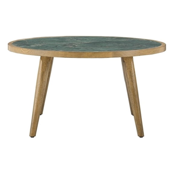 Pemberly Row Contemporary 34" Round Cocktail Table with Sintered Stone