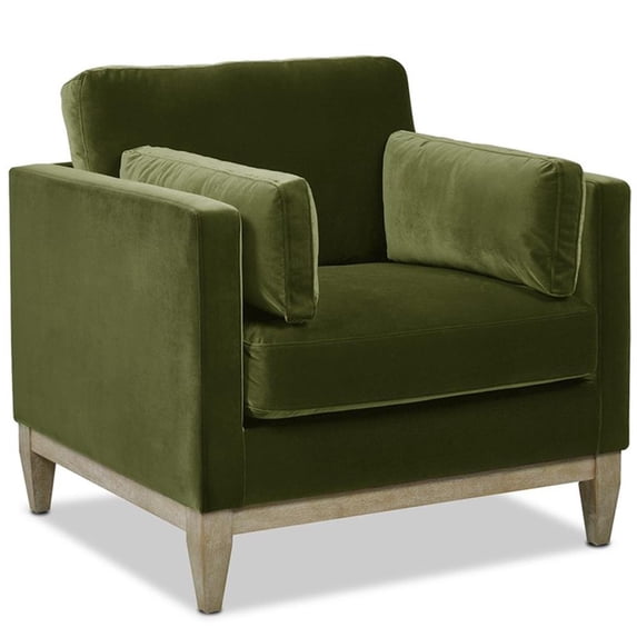 Pemberly Row Contemporary 36" Farmhouse Arm Chair Olive Green