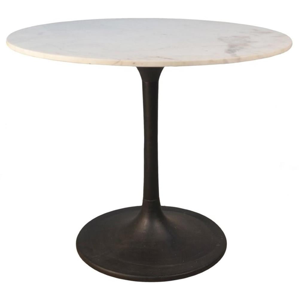 Pemberley Row Marble White Dining Table Round 36" Unassembled