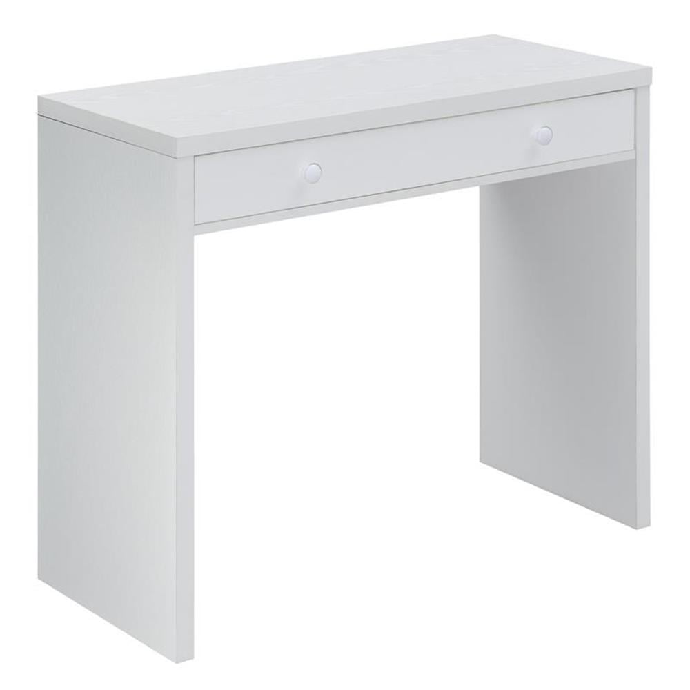 Pemberly Row Contemporary 36-inch Desk with Drawer in White Wood Finish ...