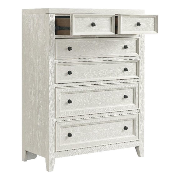 Pemberly Row Contemporary 39-inch 6-Drawer Chest in Whitewash