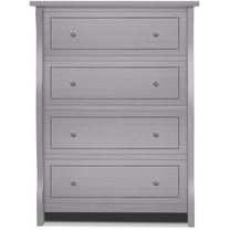 Pemberly Row Contemporary 4 Drawer Dresser in Weathered Gray