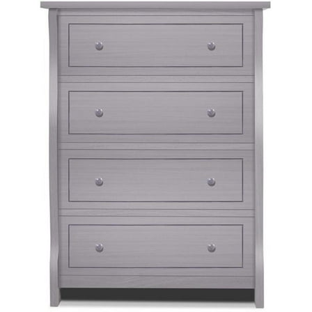 Pemberly Row Contemporary 4 Drawer Dresser in Weathered Gray