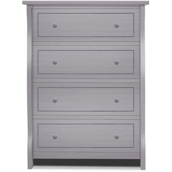 Pemberly Row Contemporary 4 Drawer Dresser in Weathered Gray
