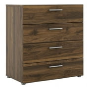 Pemberly Row Contemporary 4-Drawer Engineered Wood Chest in Walnut
