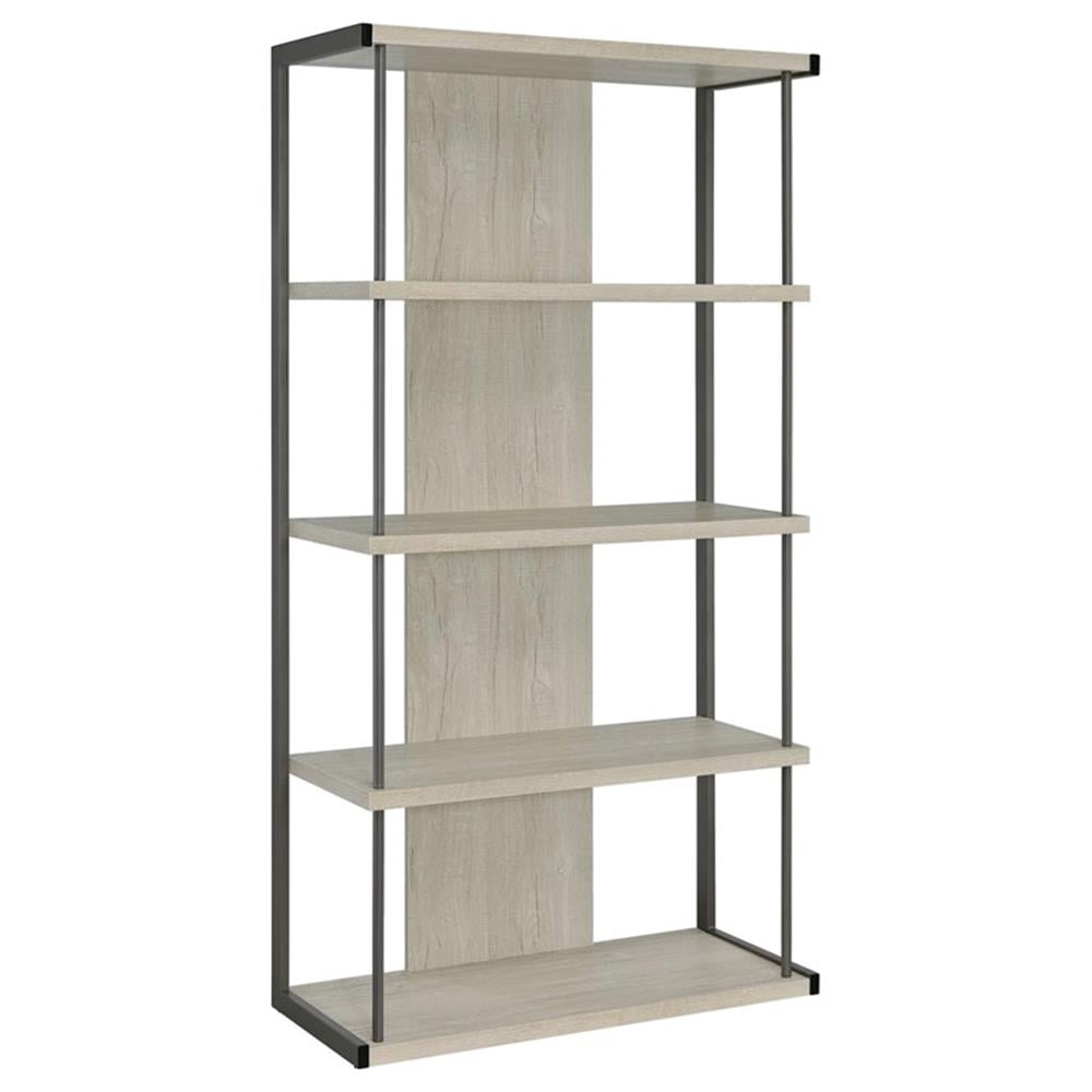 Pemberly Row Contemporary 4-shelf Wood Bookcase Whitewashed Gray ...