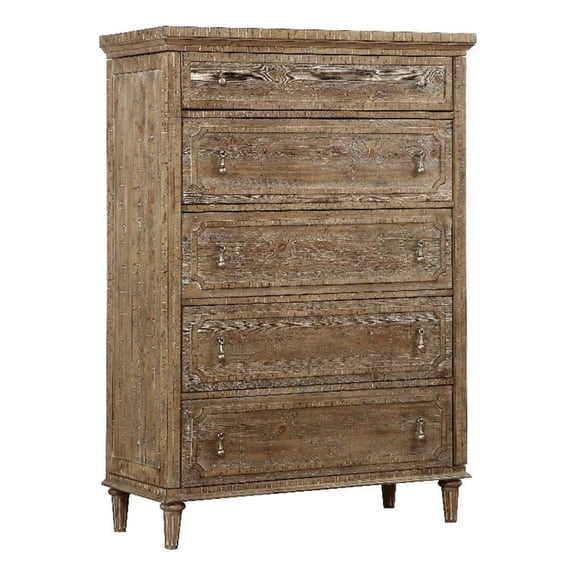 Pemberly Row Contemporary 42-inch Brown Rustic 5-Drawer Chest