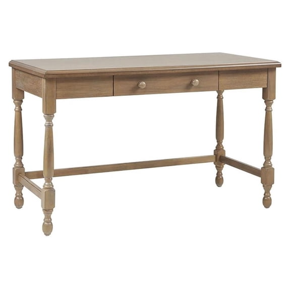 Pemberly Row Contemporary 47.5" MDF Solid Wood Desk in Reclaimed Natural