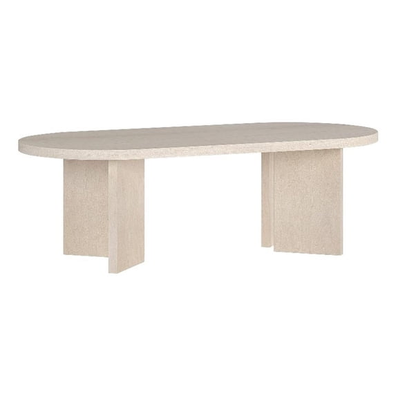Pemberly Row Contemporary 47.63" Alder White MDF Coffee Table