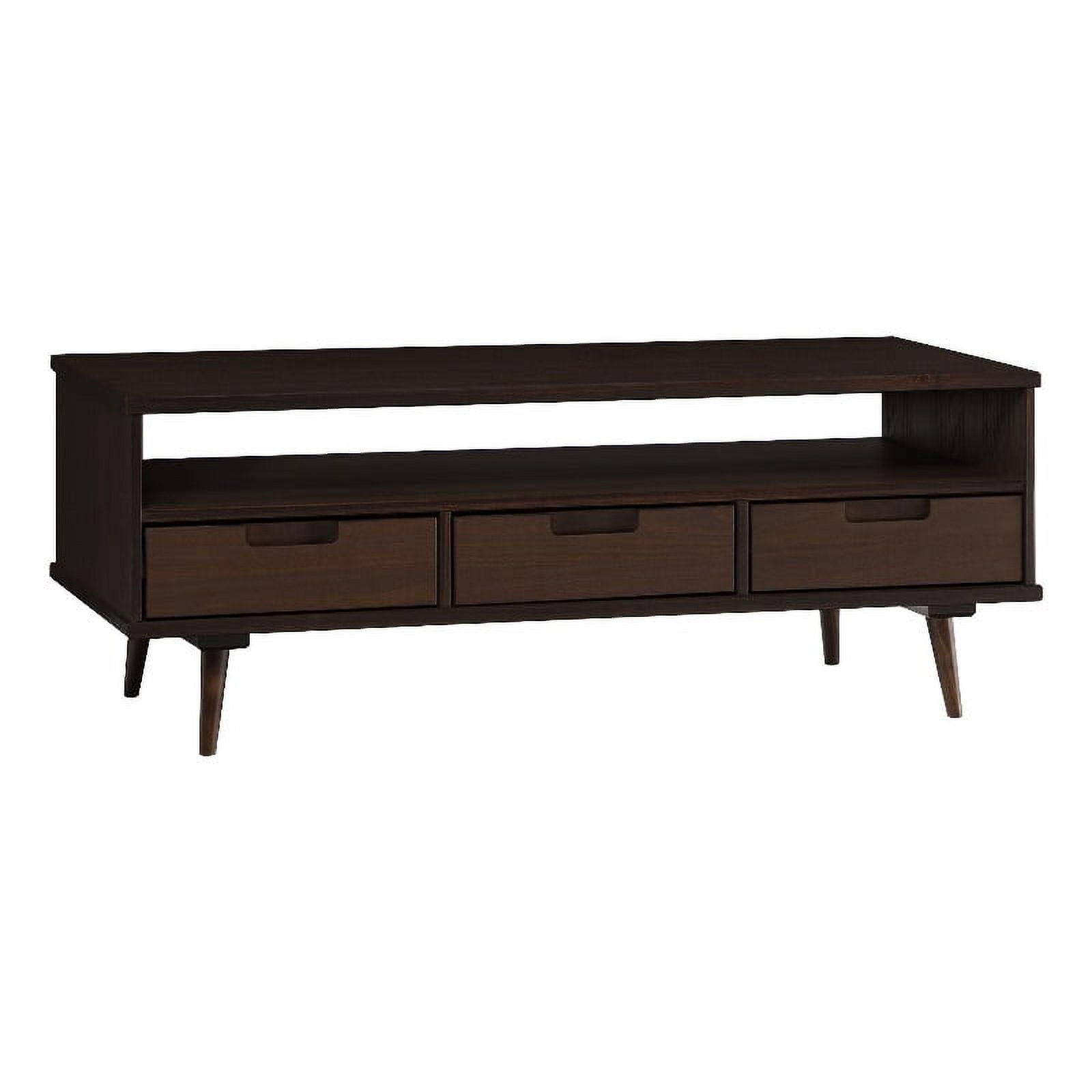 Pemberly Row Contemporary 48" 3-Drawer Solid Wood Coffee Table in ...