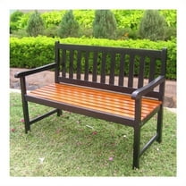 Pemberly Row Contemporary 48-inch Acacia Wood Garden Bench in Black