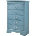 thumbnail image 1 of Pemberly Row Contemporary 5 Dovetailed Drawers Chest in Teal, 1 of 5