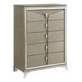 thumbnail image 1 of Pemberly Row Contemporary 5-Drawer Chest Made with Wood in Silver, 1 of 8
