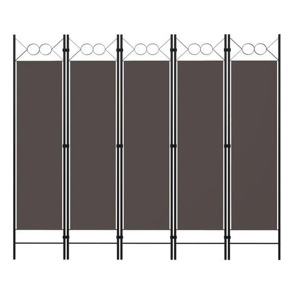Pemberly Row Contemporary 5-Panel Room Divider in Anthracite
