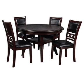 Pemberley Row Solid Wood Ebony Dining Set Round 47" Unassembled