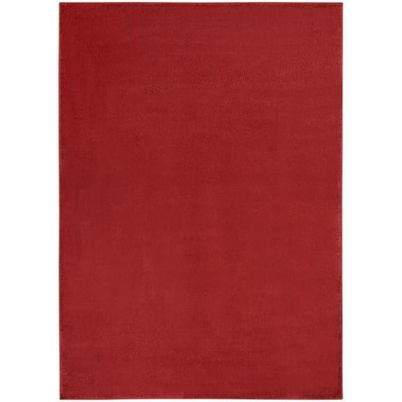 Pemberly Row Contemporary 5' x 7' Brick Red Outdoor Indoor/Outdoor Rug
