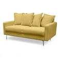 thumbnail image 1 of Pemberly Row Contemporary 58" Square Arm Velvet Loveseat in Gold, 1 of 2