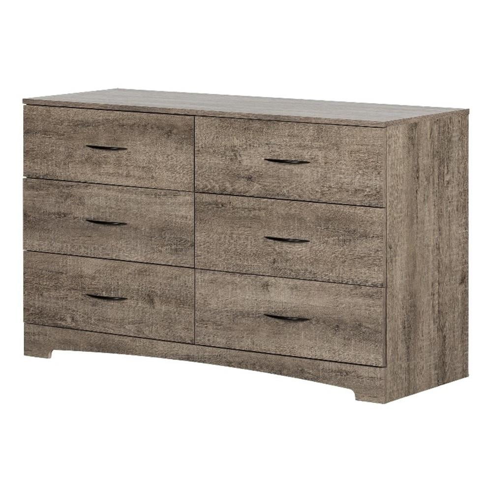 Gray Double Roller Contemporary Dresser with Metal Handles
