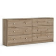 thumbnail image 1 of Pemberly Row Contemporary 6 Drawer Double Dresser in Jackson Hickory, 1 of 13