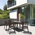 thumbnail image 1 of Pemberly Row Contemporary 7 Piece Resin Patio Dining Set in Brown, 1 of 4
