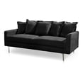 thumbnail image 1 of Pemberly Row Contemporary 70" Square Arm Fabric Sofa in Black, 1 of 6