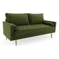 thumbnail image 1 of Pemberly Row Contemporary 70" Upholstered Velvet Sofa in Green, 1 of 8