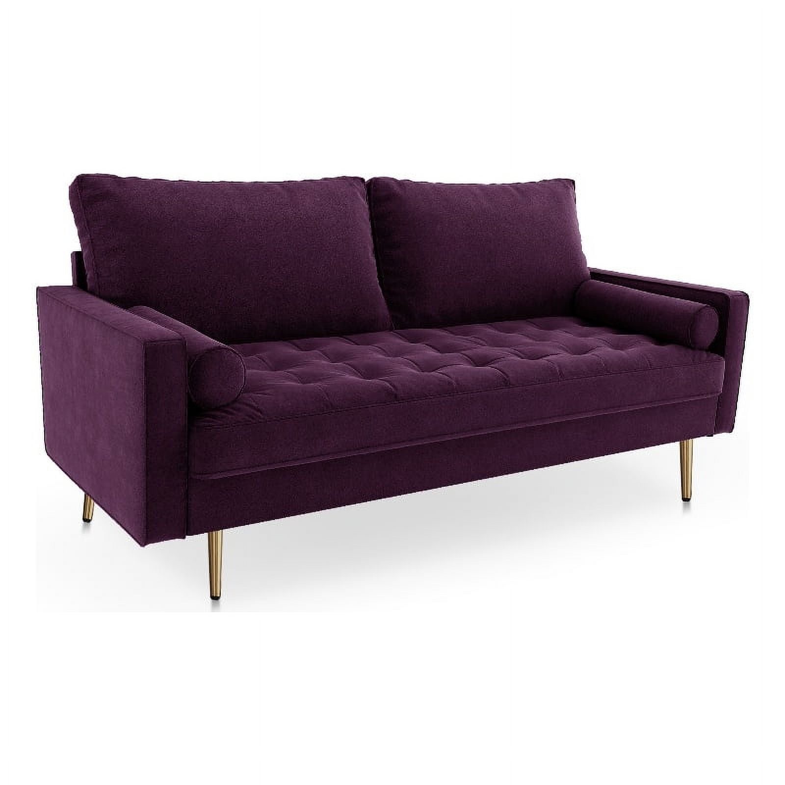 PemberlyRowContemporary70"UpholsteredVelvetSofainPurple