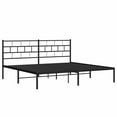 thumbnail image 1 of Pemberly Row Contemporary 72 x 84 Powder-Coated Metal Bed Frame in Black, 1 of 10