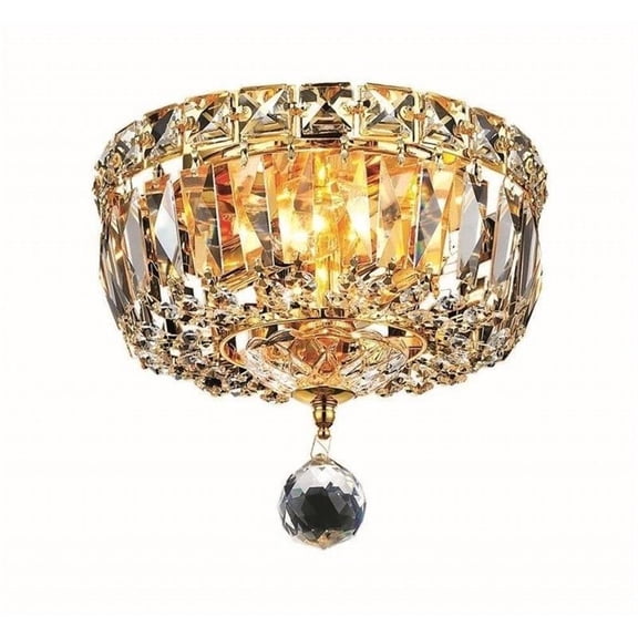 Pemberly Row Contemporary 8" 2 Light Royal Crystal Flush Mount
