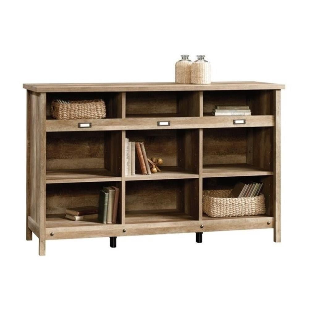 Adjustable White Storage Credenza with Cubby Hole Organization