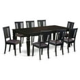thumbnail image 1 of Pemberly Row Contemporary 9-piece Wood Dining Room Set in Black, 1 of 6